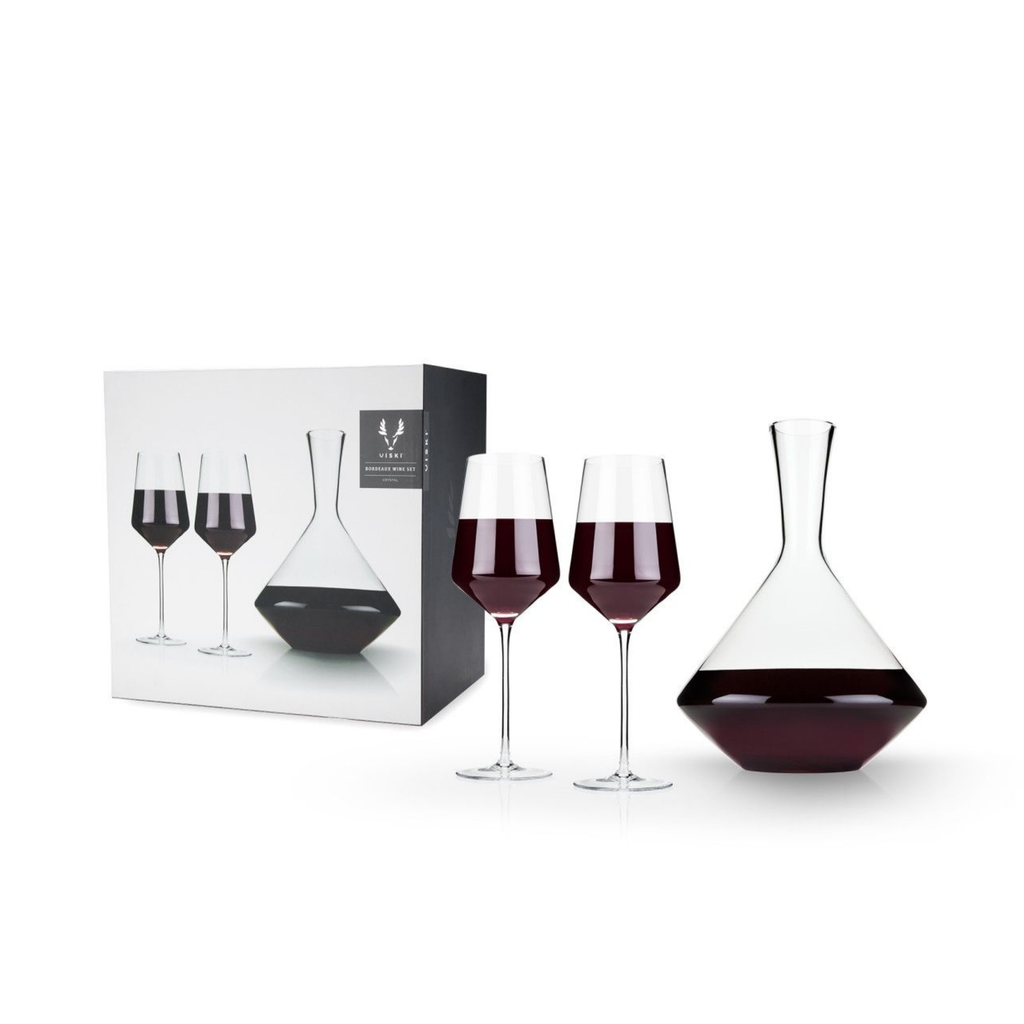3-Piece Angled Crystal Bordeaux Wine Set  The Good Pour
