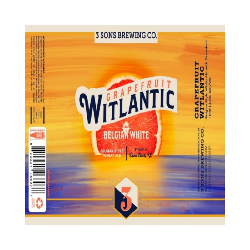 3 Sons Brewing Grapefruit Witlantic Witbier