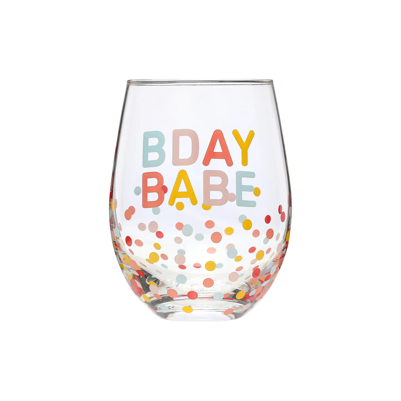 "Bday Babe" Stemless Wine Glass