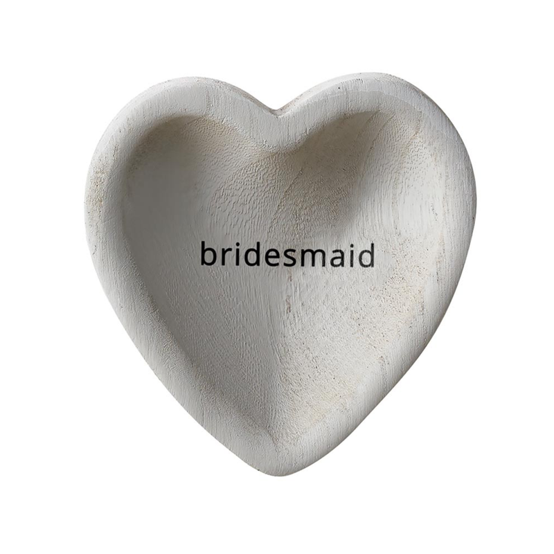 "Bridesmaid" Heart Shaped Trinket Tray