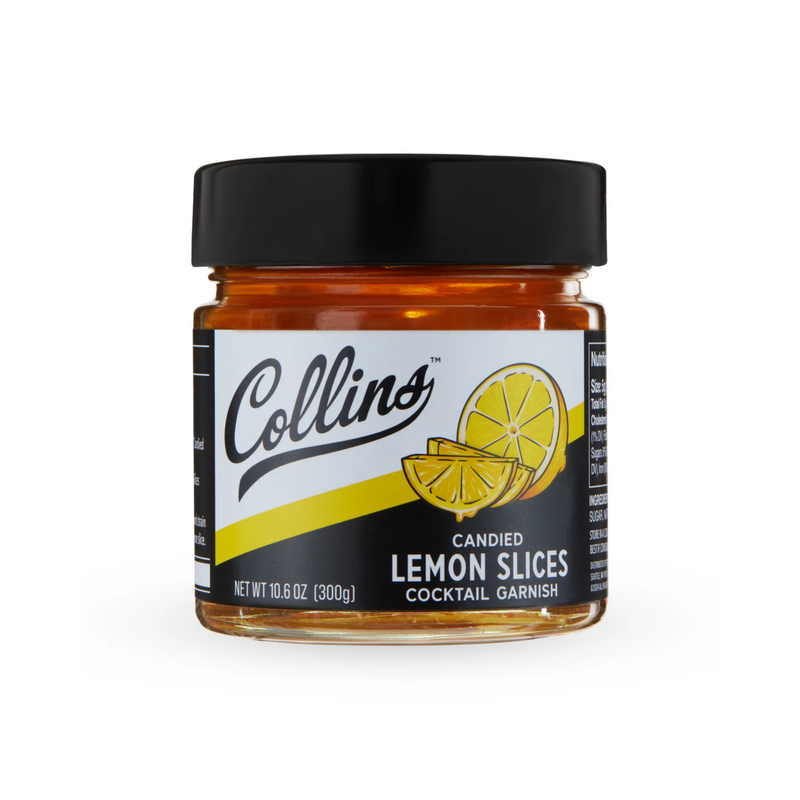 Collins Candied Lemon Slices in Syrup Cocktail Garnish