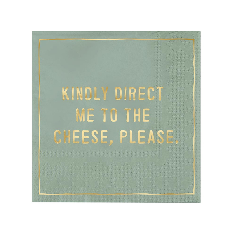 "Direct Me To The Cheese, Please" Cocktail Napkins