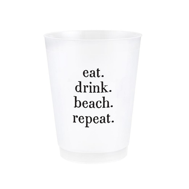 "Eat. Drink. Beach." Frosted Cups