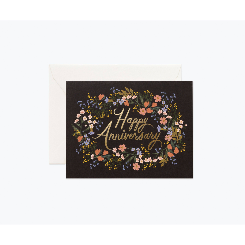 "Floral Wreath" Anniversary Card