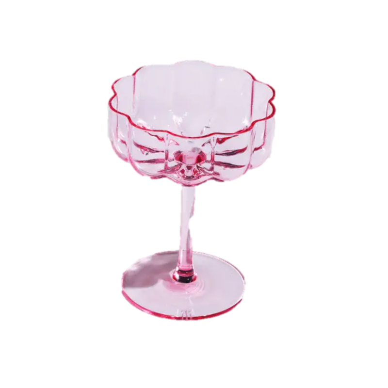 Vintage Wavy Petals Glass Coupe