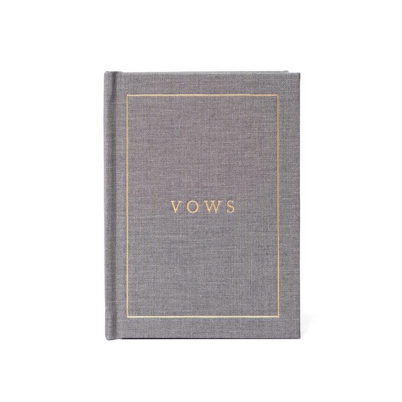 Gold Foil & Gray Wedding Vow Keepsake Book