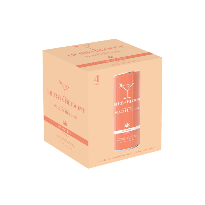 Herb & Bloom 10mg THC Infused Peach Bellini Cocktail