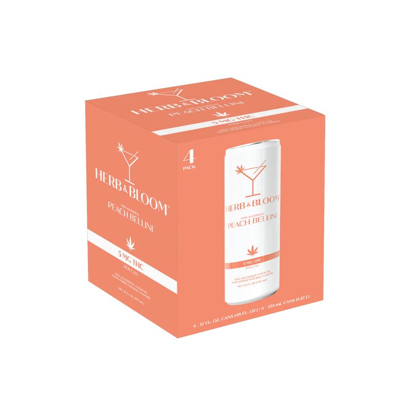 Herb & Bloom 5mg THC Infused Peach Bellini Cocktail