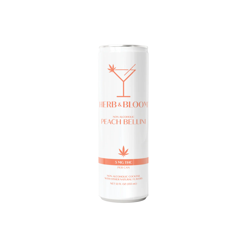 Herb & Bloom 5mg THC Infused Peach Bellini Cocktail