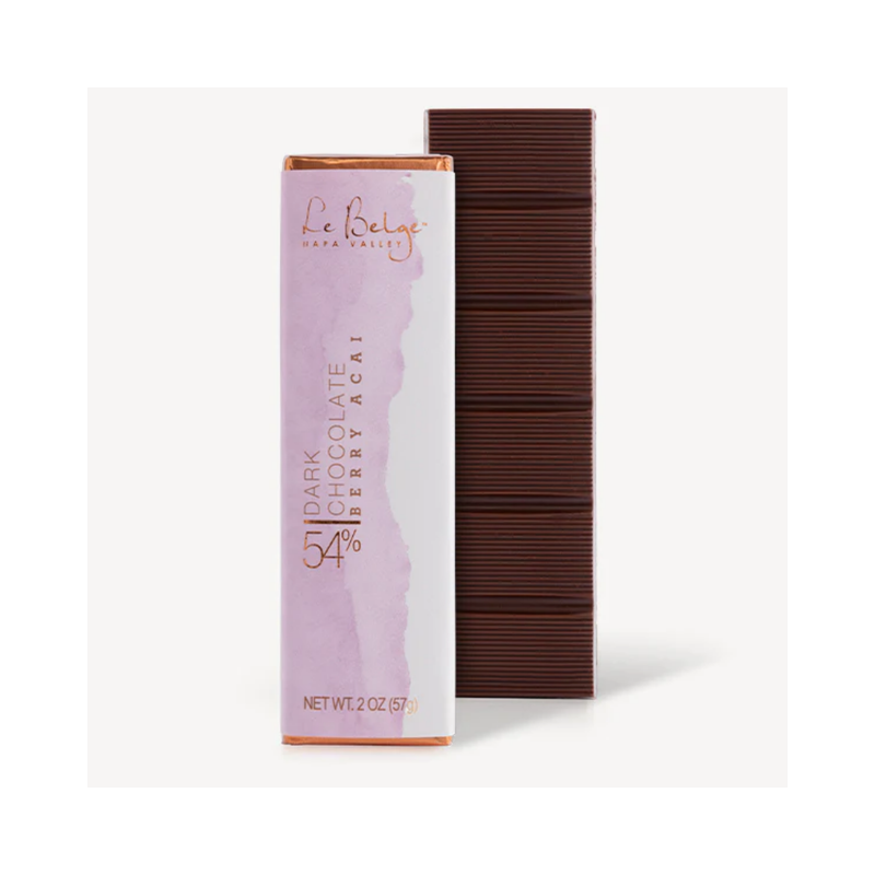 Le Belge Chocolatier 54% Dark Chocolate Berry Acai Bar