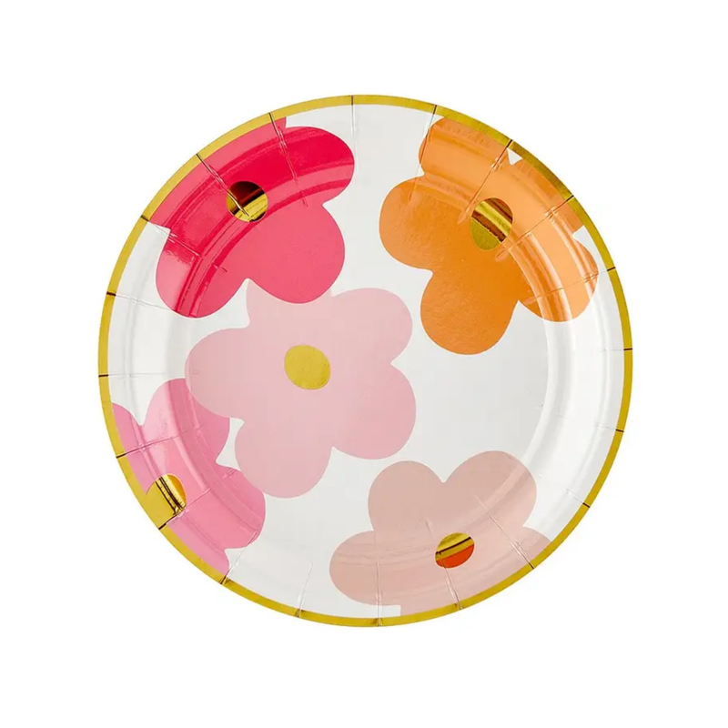 Multi Flowers Paper Plates