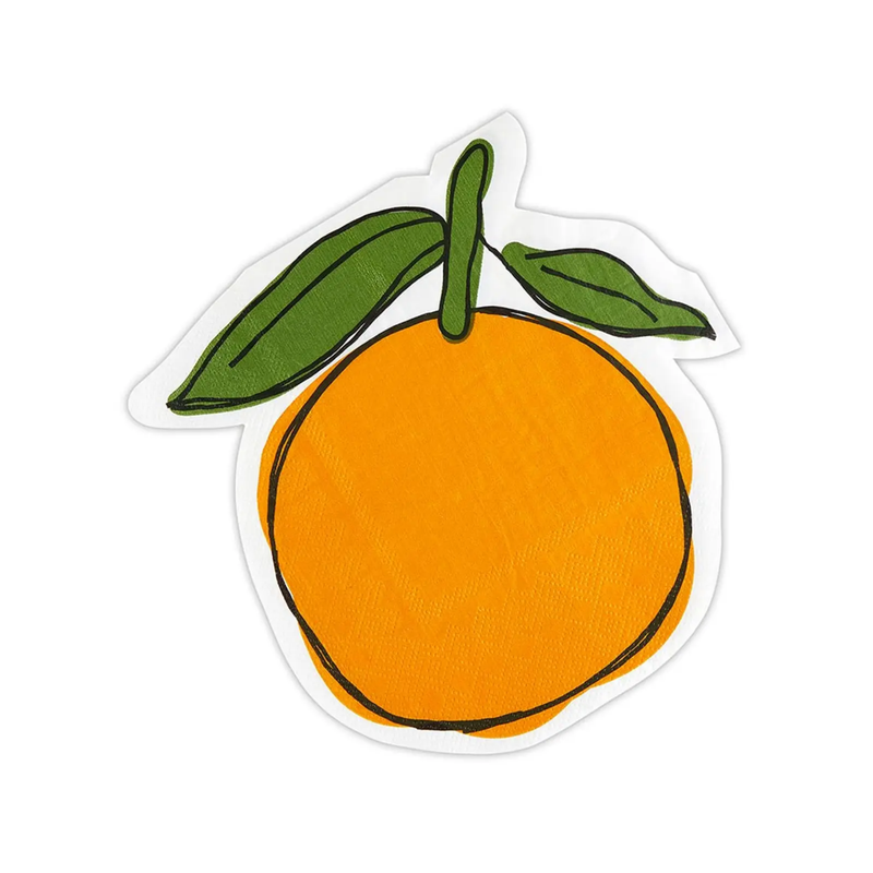 "Orange" Die-Cut Cocktail Napkins