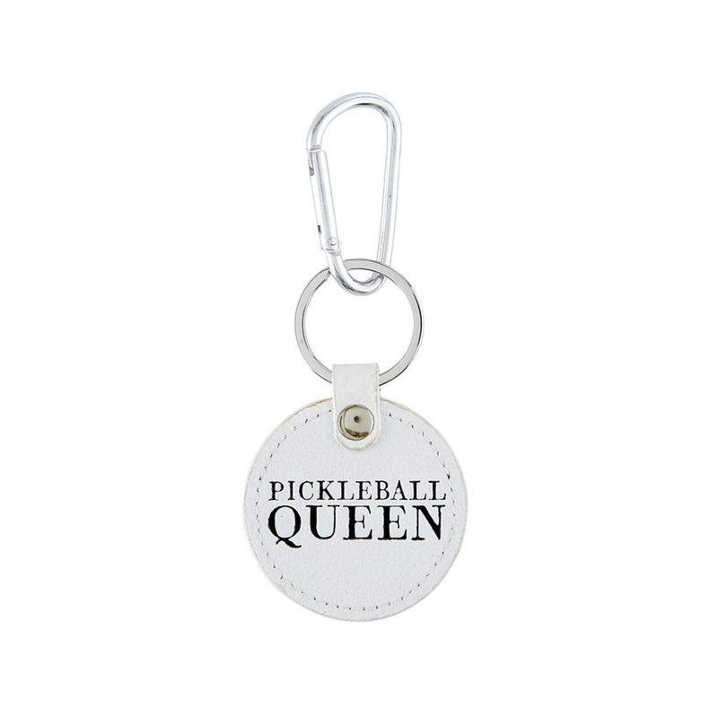 "Pickleball Queen" Round Leather Key Chain