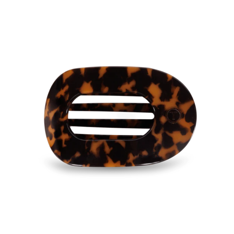 "Tortoise" Flat Round Hair Clip