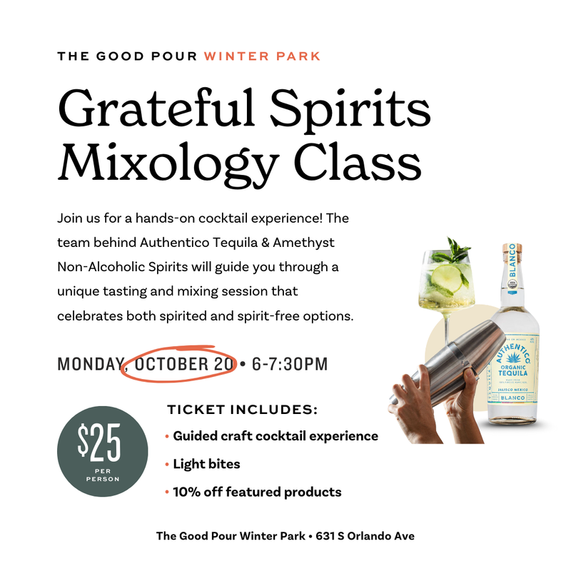 Grateful Spirits Mixology Class • October 20