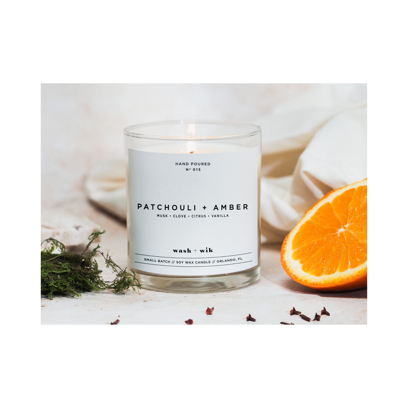 Wash & Wik Patchouli & Amber Candle