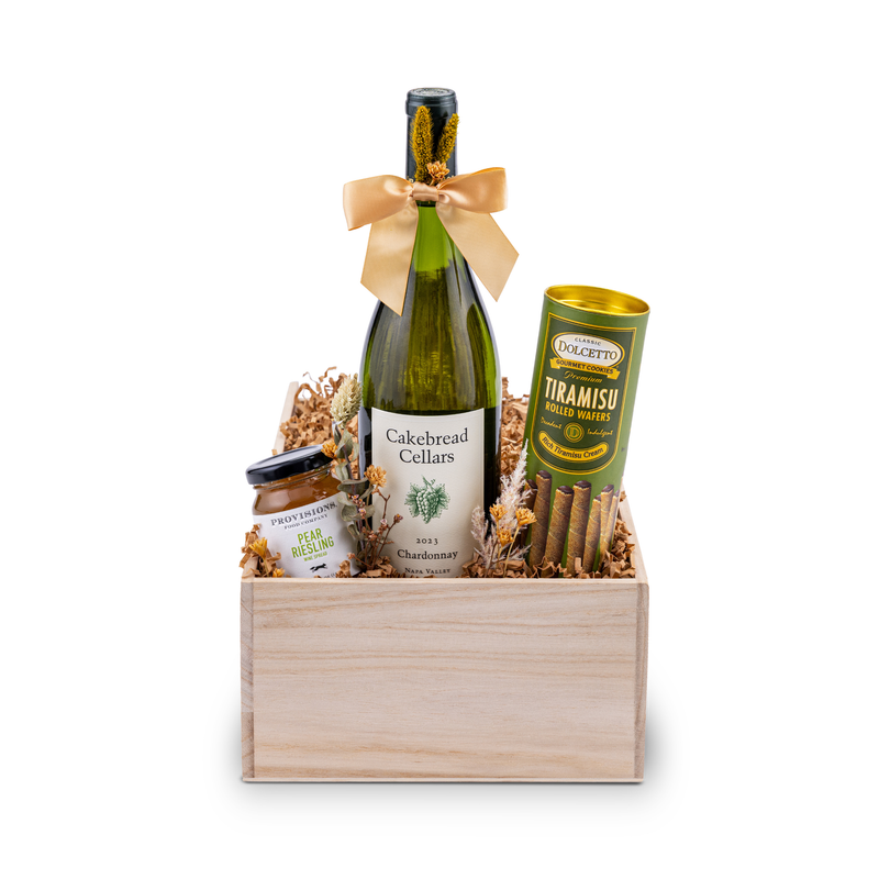 A Napa Classic Cakebread Chardonnay Wooden Crafte Gift