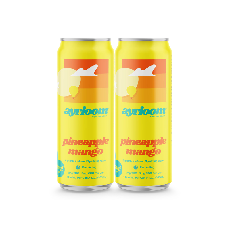 Ayrloom 5mg THC Pineapple Mango Sparkling Water