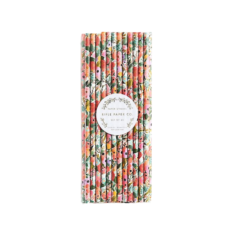 Garden Party Spiral Paper Straws