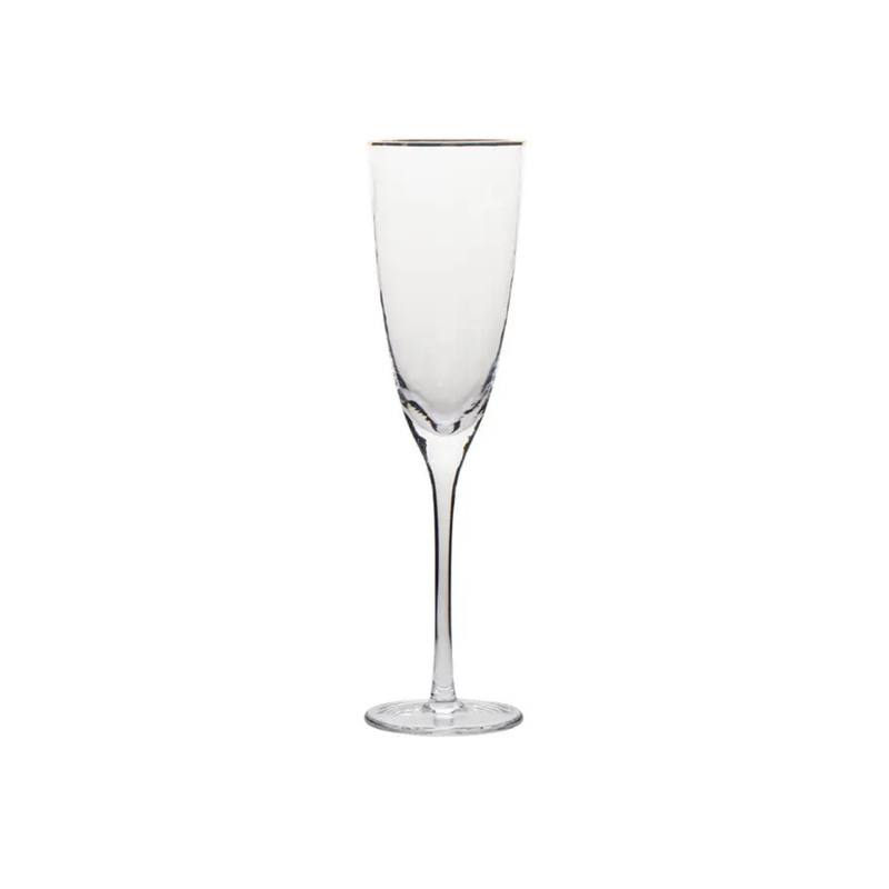 Gold Rim Hammered Champagne Flute