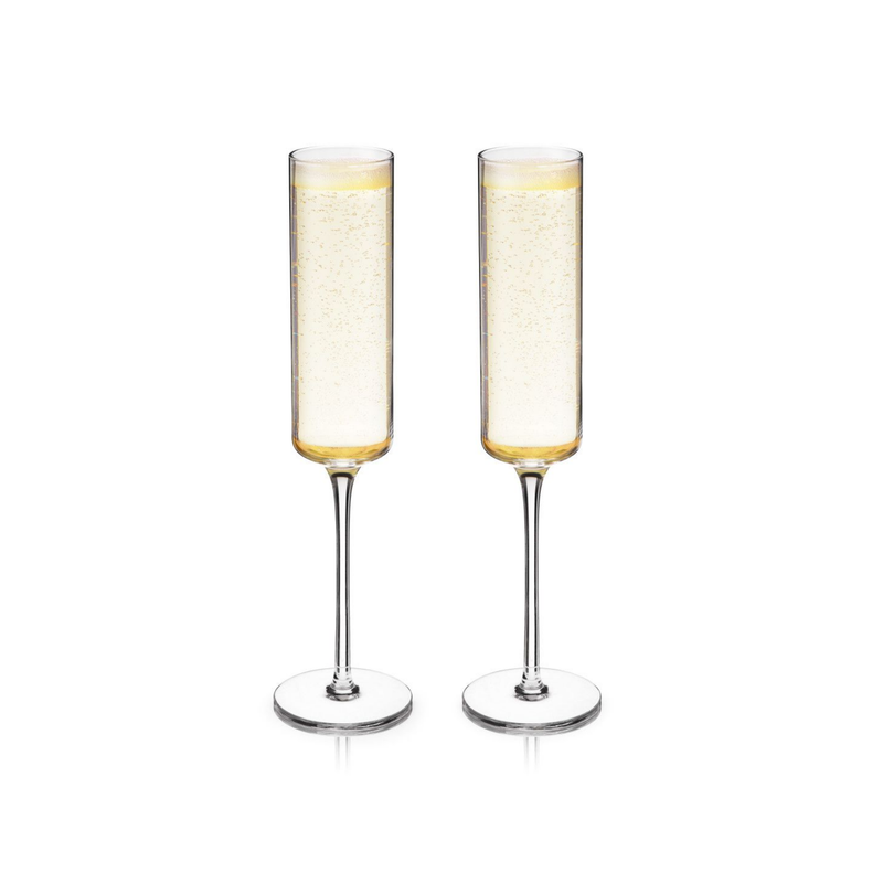 Laurel Crystal Champagne Flutes