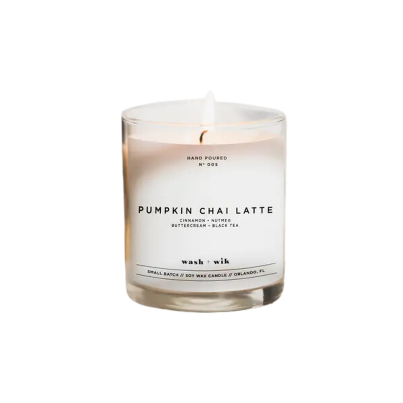 Wash & Wik Pumpkin Chai Latte Candle